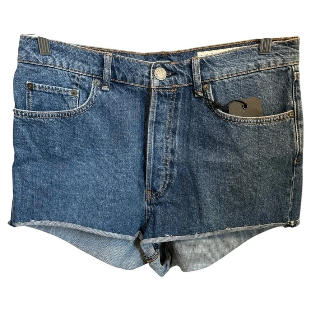 Rag & Bones Maya High Waist Raw Hem Cutoff Denim Hot Shorts Woman’s Sz 31